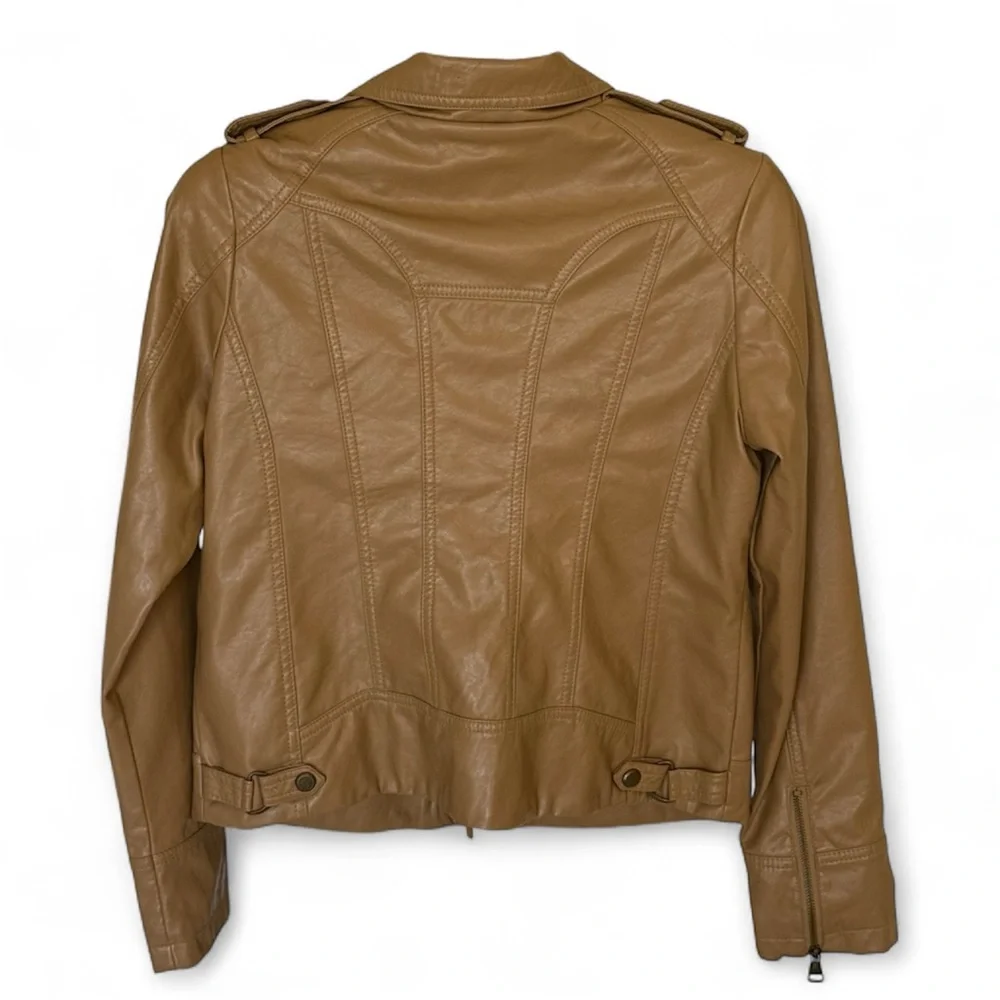🧥 Madden Girl Faux Leather Moto Jacket – Tan (Size Large) - Picture 2 of 11